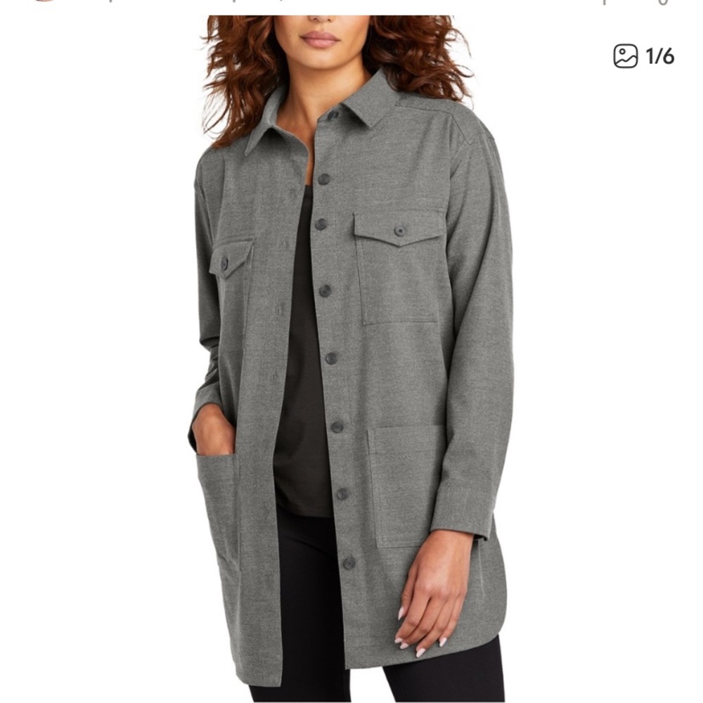 NWOT Mercer + Mettle Gray Shacket Jacket Size XL 50”